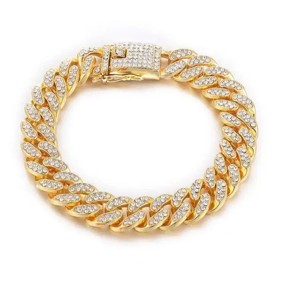 New Men’s Iced Out CZ Diamond Link Chain Bracelet - Picture 5 of 10